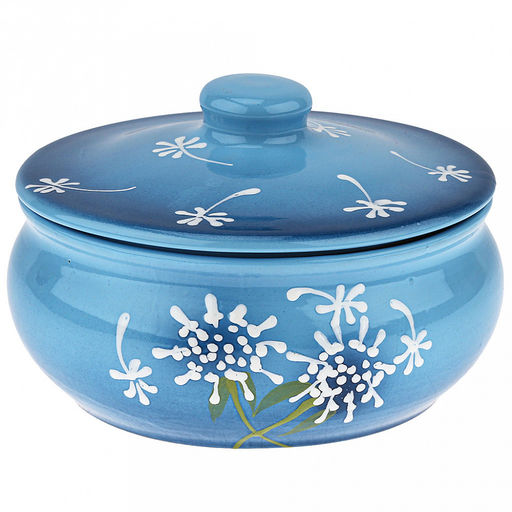 Пельменница керамическая "Малая" 1,25л, д19см, h12см, "Расторопша", с крышкой (Россия)