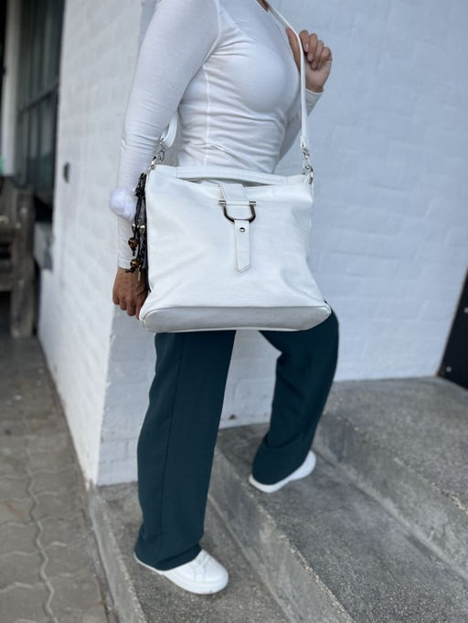 Женская сумка хобо из эко кожи 007 Белый - Cidirro фото 7