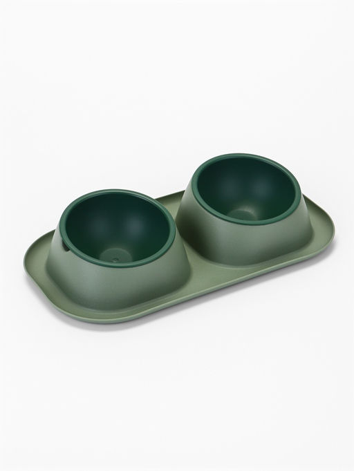 Миска для животных Дубль Мини 0.2 л, Soft-touch, изумруд