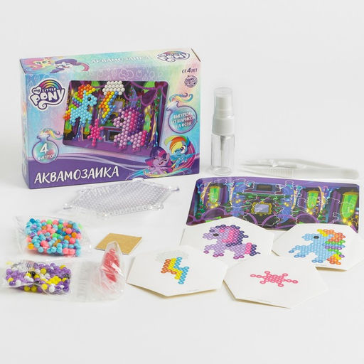 Аквамозаика с декорациями, My little pony, 4 фигурки - Hasbro фото 2