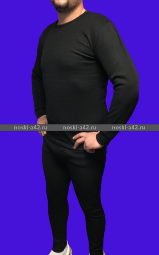 Цена за 1 шт. 1 комплект - УЛАН Термобелье мужское пр-во Россия с начесом ЧЕРНОЕ 50 - Астекс фото 6