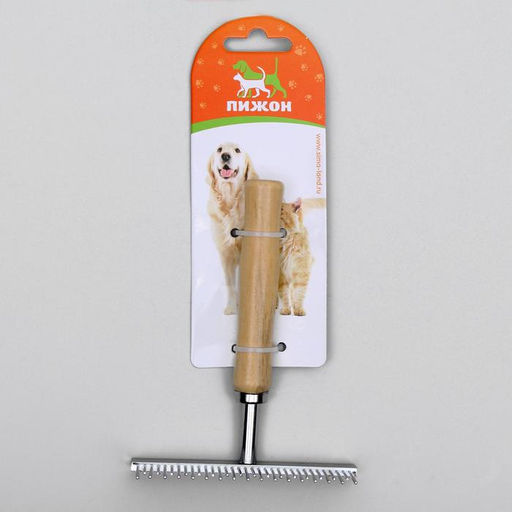 Расчёска-грабли Wood с зубьями разной длины, деревянная ручка, 12,5 х 9,5 см - Пижон фото 5