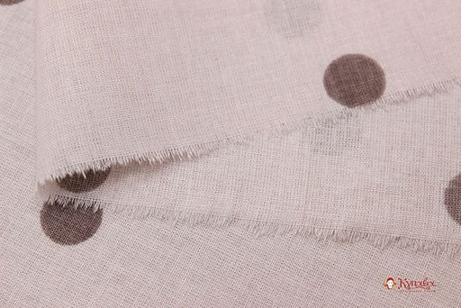 Поплин Редкий средний горох (цв.какао) на нежно-розовой дымке, ш.2.2м, хлопок-100%, 110гр/м.кв - Купава фото 3