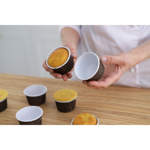 Цена за 50 шт. Форма для выпечки круглая Доляна Шоколад с молоком, d=6.5 см, коричневая фото 4