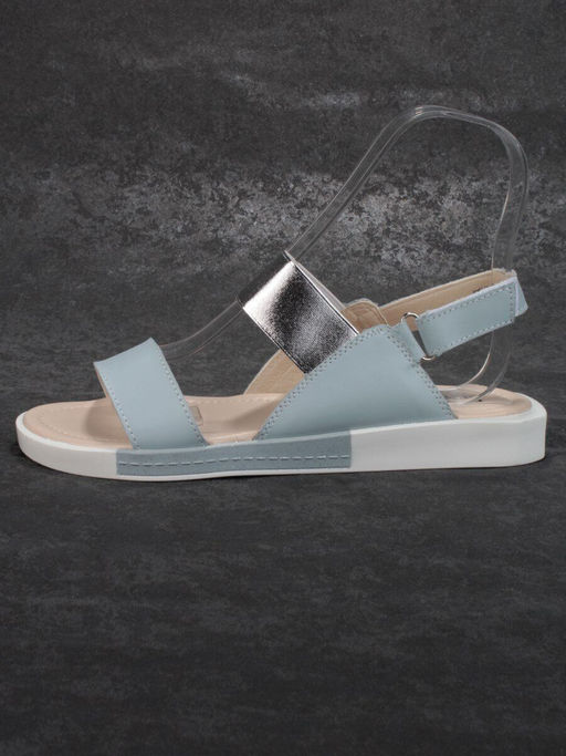 08-PED77-4 BLUE/GRAY Босоножки женские (натуральная кожа) - No name фото 12