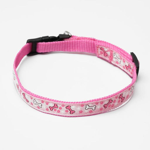 Ошейник нейлоновый Звездные косточки, 36 х 1,5 см, розовый - Пижон фото 4