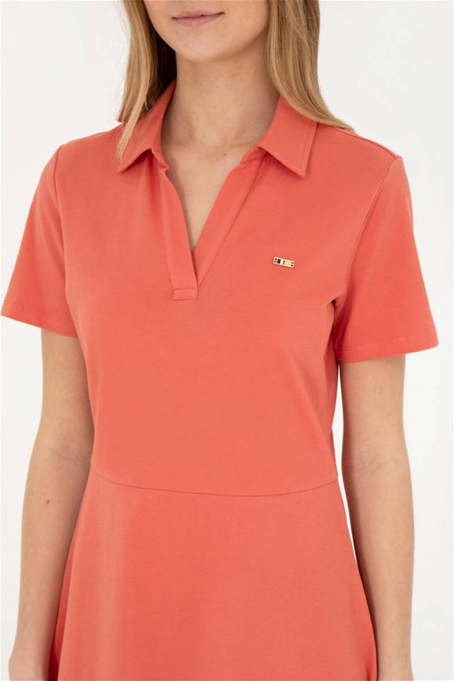 Женское пудровое трикотажное платье - U.s. polo assn фото 6