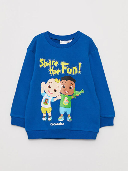 Bisiklet Yaka Uzun Kollu Cocomelon Bask?l? Erkek Bebek Sweatshirt ve E?ofman Alt 2li Tak?m - Waikiki фото 2