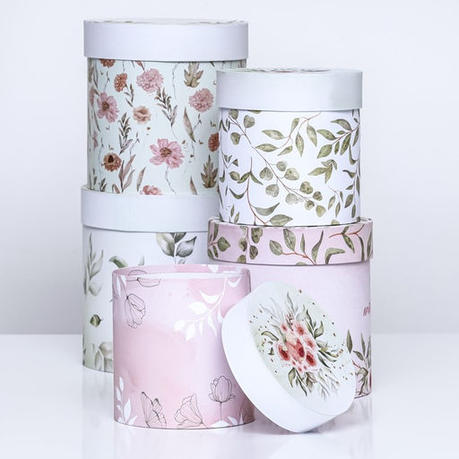 Набор круглых подарочных коробок 5 в 1 Успокоение , 19.5?19.5 - 14?14 см