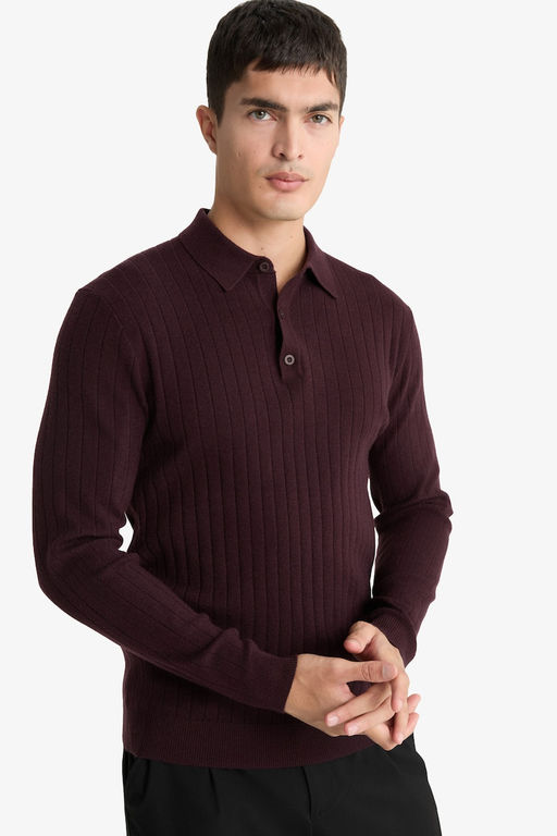 Standart F_t Polo Yaka Triko Kazak - Defacto фото 4