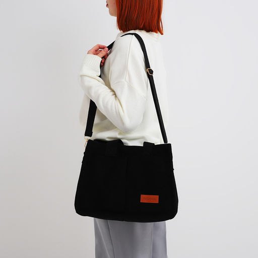 Сумка молодёжная на молнии, цвет чёрный - Simaland фото 3