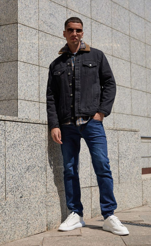 Куртка джинс утепл F021-1370-01W black - Fine joyce фото 12