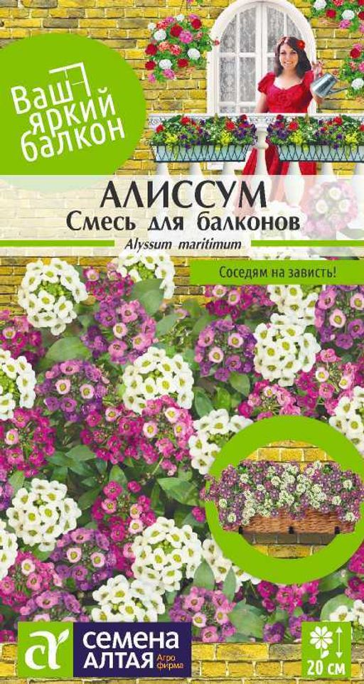 Цветы Алиссум Смесь для балконов/Сем Алт/цп 0,05 гр. Ваш яркий балкон (2029 / 4058)