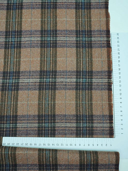 Шерсть пальтово-костюмная Твид Клетка цв.фиолетовый/хаки/коричневый, ш.1.5м, шерсть-60%, п/э-40% - Купава фото 15