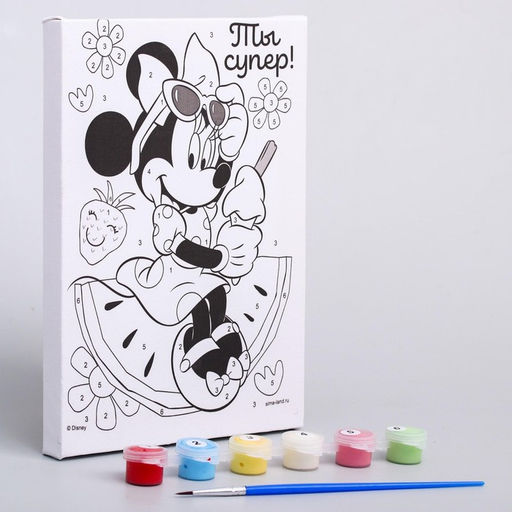 Картина по номерам для детей Минни Маус, 21?15 см
