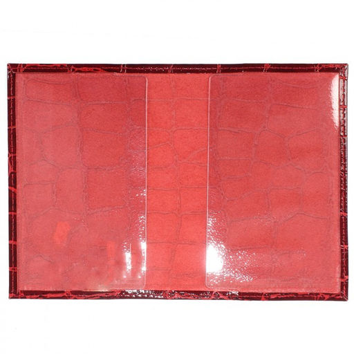 Обложка для паспорта Croco-П-400 натуральная кожа красный скат (74) 206886 фото 2