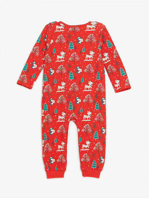 Bisiklet Yaka Uzun Kollu Bask?l? K?z Bebek Tulum - Waikiki фото 2