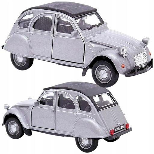 Welly. Машинка 1:38 "Citroen 2CV" (Soft-top) серебристо-серый арт.43625H-W-S.G