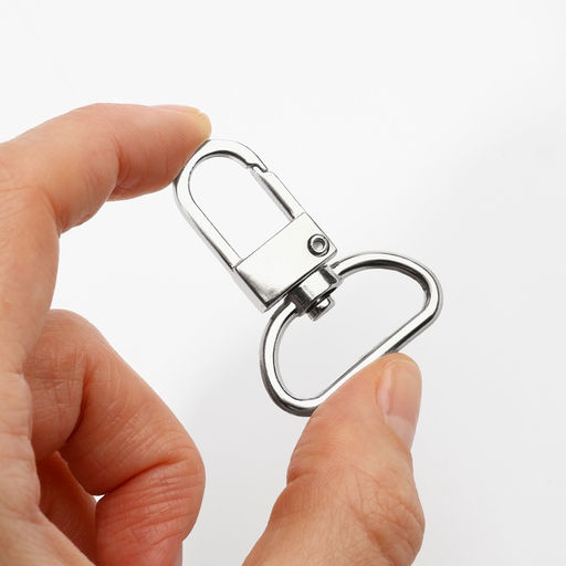 Цена за 2 шт. Карабин металлический, 42×30 мм / 25×2.5 мм, 5 шт., цвет серебряный