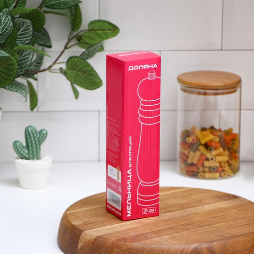 Мельница для специй Доляна «Дуновение леса», 21×4,5 см, керамический механизм, цвет бежевый