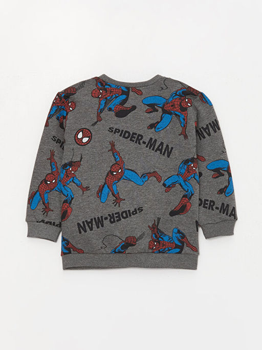 Bisiklet Yaka Uzun Kollu Spiderman Bask?l? Erkek Bebek Sweatshirt ve E?ofman Alt 2li Tak?m - Waikiki фото 3