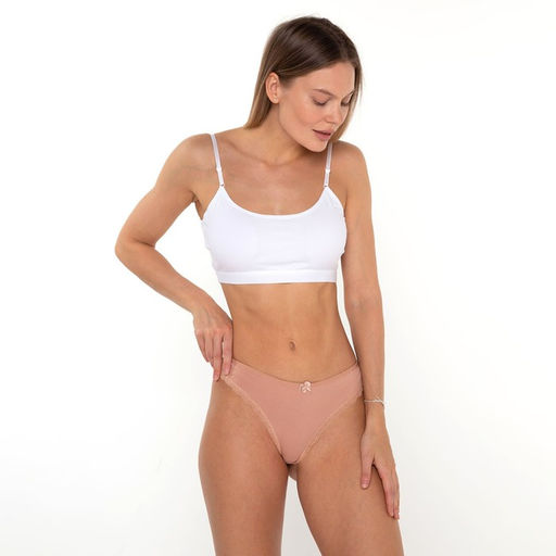 Трусы женские стринги, цвет бежевый, размер 48-50 (XL)