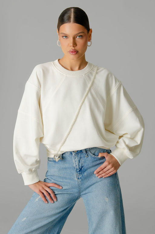 Арт. 15110/3 Свитшот женский укороченный one size (42-50) Цвет:молочный - Калинка фото 24