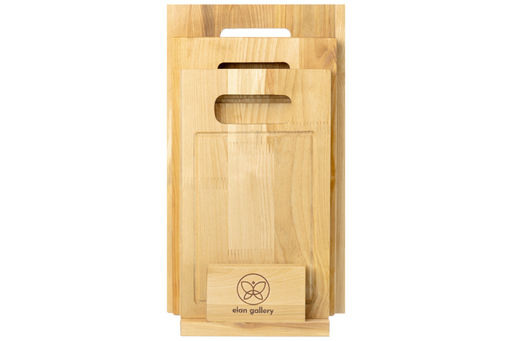 Комплект 3 досок 38*22*1,8 см, 34*20*1,8 см, 30*18*1,8 см "Прямая ручка" на дер. подстав.