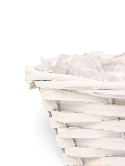 Корзина плетёная для хранения, 37×15×10 см, лоза, белая