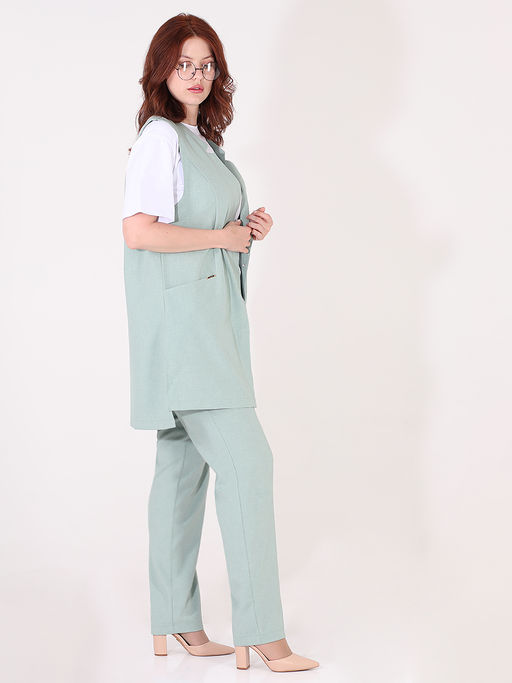 Брюки собственного производства летние зауженные женские большие - Almond фото 4