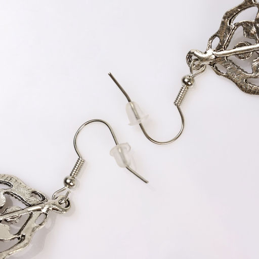 Серьги ассорти Капля изящность, ажурная, цвет чёрный в чернёном серебре