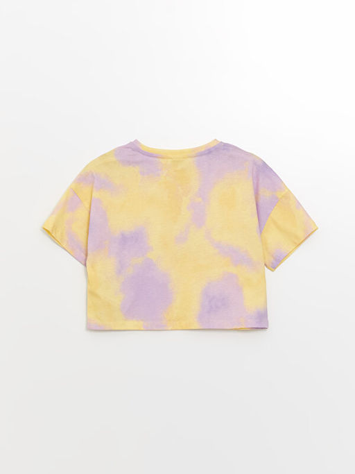 Bisiklet Yaka Batik Desenli K?sa Kollu K?z ?ocuk Ti??rt - Waikiki фото 2