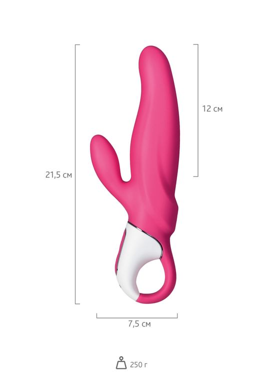 Нереалистичный вибратор Satisfyer Vibes Mr. Rabbit, силикон, красный, 22,1 см.  фото 7