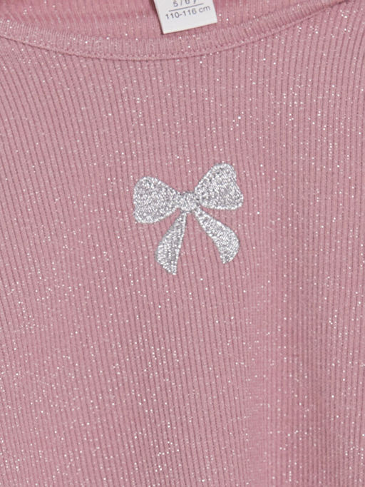 Bisiklet Yaka Simli K?z ?ocuk 2li Ti??rt