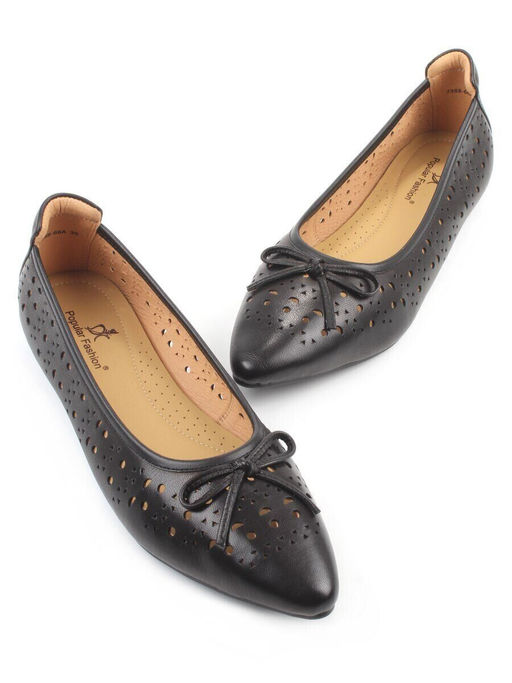 06-7388-66A BLACK Туфли летние женские "Лодочки" (натуральная кожа)