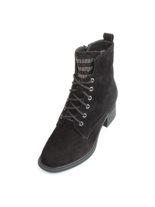 04-M3-H238 BLACK Ботинки зимние женские (натуральная замша, натуральный мех) - Фабричный китай фото 4