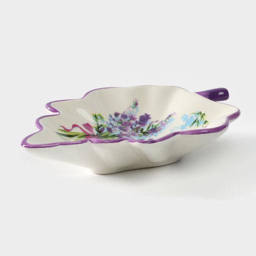 Блюдо сервировочное Доляна «Лаванда», 21×15×4.5 см, белое