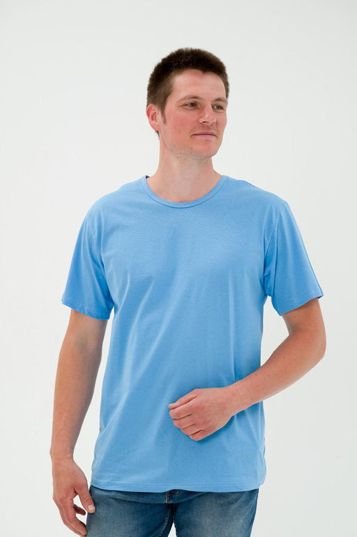 Футболка мужская из кулирки небесный - Амадэль фото 4