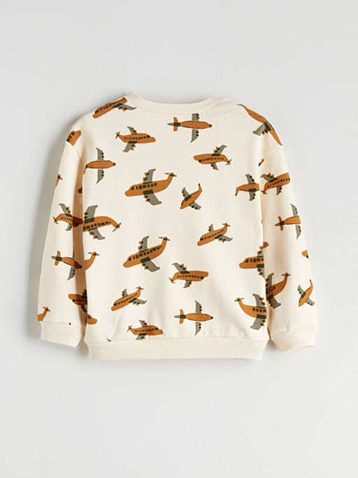 Bask?l? Erkek ?ocuk Sweatshirt ve Pantolon 2li