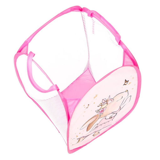 Корзина для хранения игрушек «Зайка», 57 х 34 х 34 см, розовая