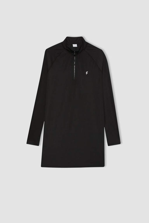 DeFactoFit Длинная футболка с воротником-стойкой и принтом в стиле спортсмен с длинными рукавами  фото 8