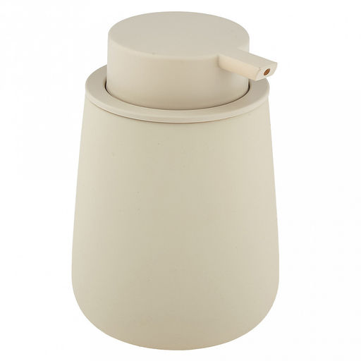 Набор для ванной "Эстетик" 3 предмета: дозатор для мыла 410мл; мыльница 11х8,6х2,2см; стакан для зубных щеток 410мл; фурнитура пластик, керамика, матовая глазурь, кремовый, в коробке (Китай)