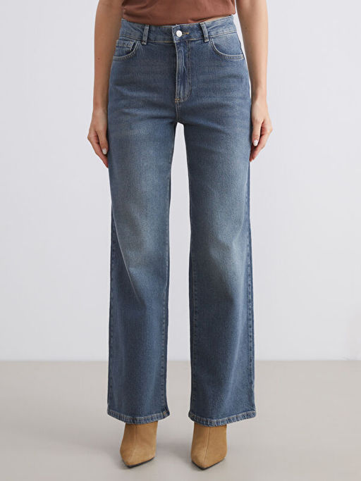 Wideleg Kad?n Jean Pantolon