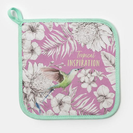 Прихватка Этель Tropical 19х19 см, 100% хлопок, саржа, ватин 250 г/м2  фото 2