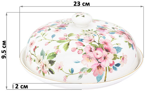 Блинница 23*23*9,5 см Яблоневый цвет на белом NEW BONE CHINA - Elan gallery фото 2