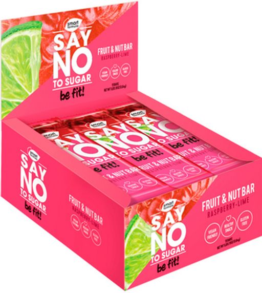 Smart Formula, фруктово-ореховый батончик Raspberry-lime, 40 г (упаковка 15 шт.)  фото 2