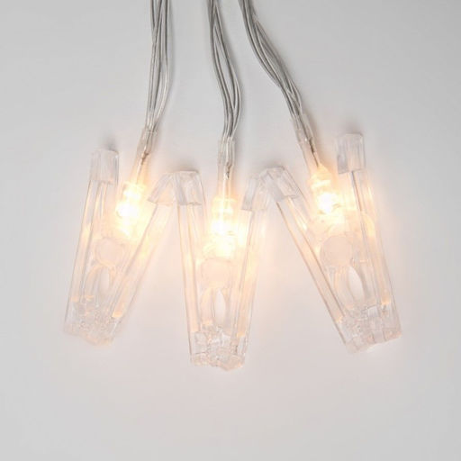ULD-S0200-010/STB/2AA WARM WHITE IP20 CLIPS Гирлянда светодиодная на батарейках 2AA (не в/к), Прищепки, 2м. 10 светодиодов. Теплый белый свет. Провод прозрачный. TM Uniel.