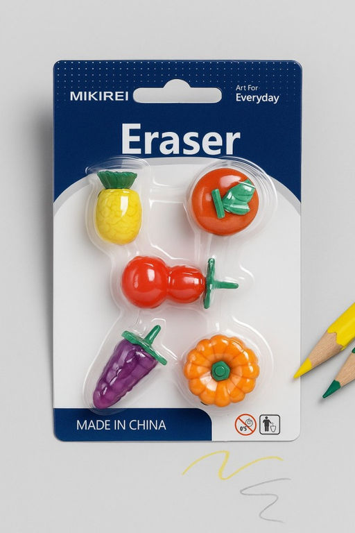 Ластики "Vegetables", lemon, 5 шт. в наборе