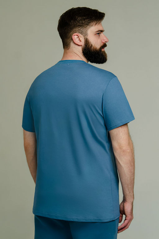 Арт. 61112/4 Футболка мужская однотонная 48-58 (6 шт) Цвет:темно-синий - Идеал фото 5