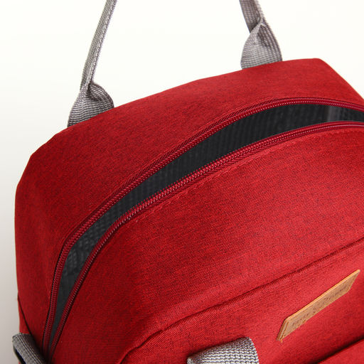 Термосумка на молнии, объём 7,8л, наружный карман, цвет бордовый